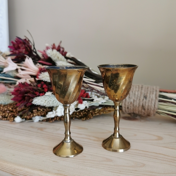 $5 Add-on: Brass Candle Holders Set of Two - Picture 3 of 3